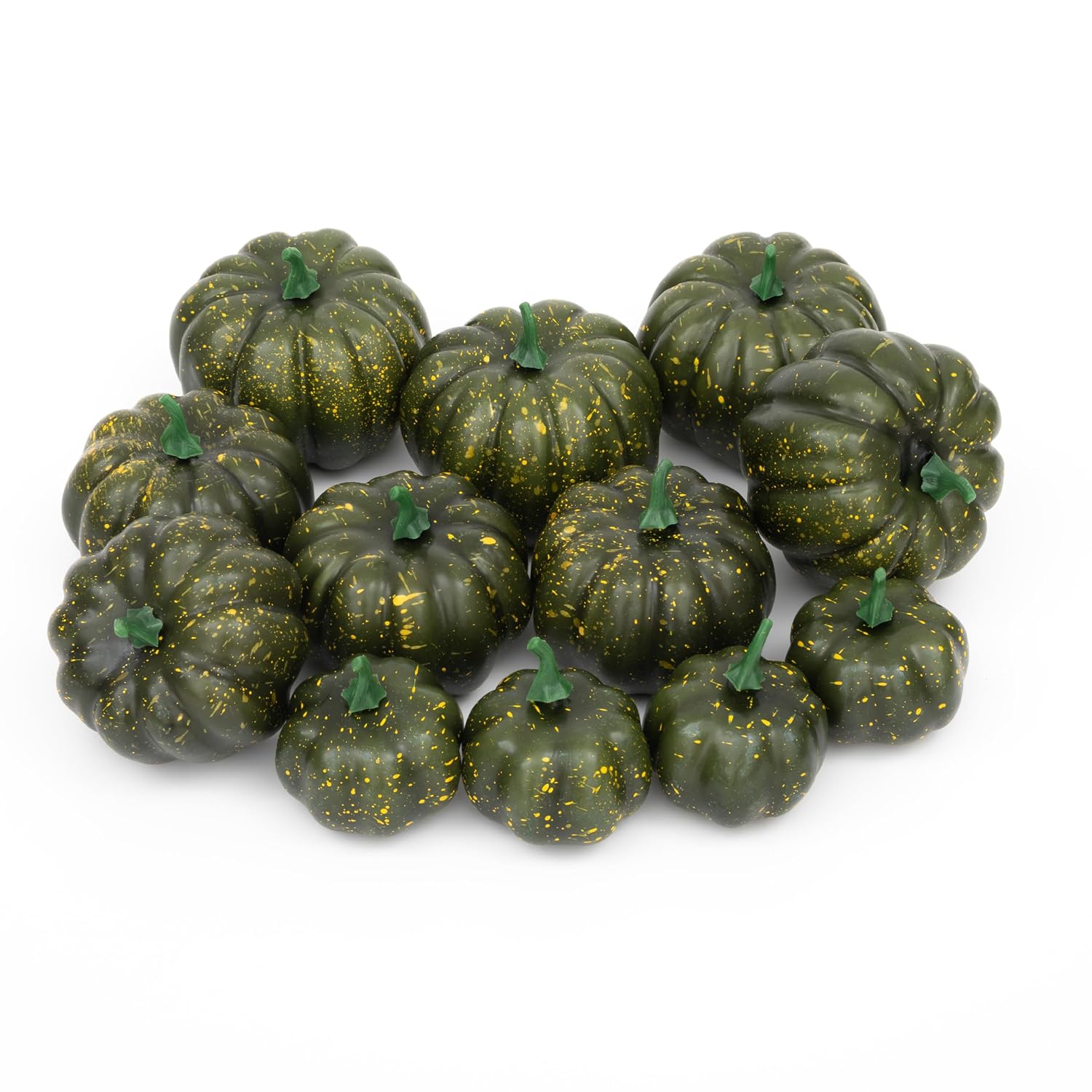 Mini Pumpkins in Speckled Green, 12 Pack